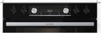 Gorenje Einbauherd-Set Heißluft Inox Set 4 mit Glaskeramik-Kochfeld / 77 Liter / ExtraSteam / GentleClose & Open / EcoClean / AirFry / PizzaMode / PerfectGrill / Teleskopauszüge / Inox-Look