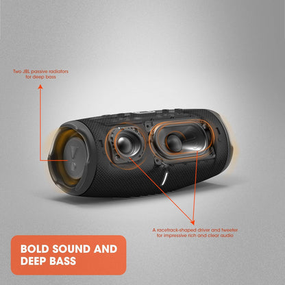 JBL Charge 5 Bluetooth-Lautsprecher in Schwarz – Wasserfeste, portable Boombox mit integrierter Powerbank – Eine Akku-Ladung für bis zu 20 Stunden kabellosen Musikgenuss