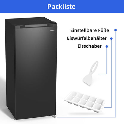 CHIQ Gefrierschrank FSD160D4E | Wechselbarer Türanschlag | Sehr Leise 41 DB (145L Manuelle Abtauung)| 12 Jahre Garantie auf den Kompressor*| 126 x 54 x 55 cm (HxBxT)