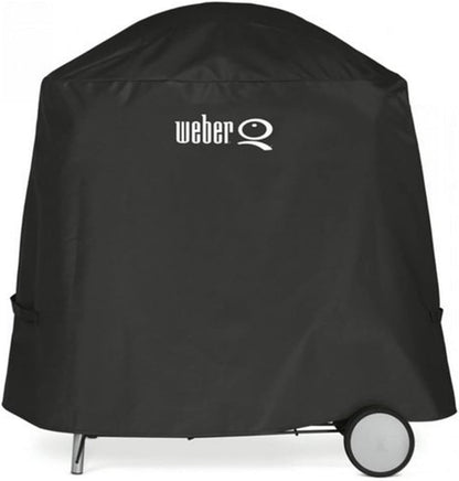 Weber Q2400 Elekrogrill mit Stand + Seitentischen, 54 x 39cm Grillfäche, portable, 2-geteilter porzellanemaillierter Guss-Grillrost, Aluminiumguss Deckel & Gehäuse - Dark Grey (55020879)