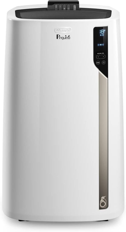 De'Longhi Pinguino PAC EM82, Mobile Klimaanlage für Räume bis zu 80 m³, 9.400 BTU, 2,4 kW, 63 dB, Entfeuchtungsfunktion, Energieklasse A, 24h-Timer, Weiß