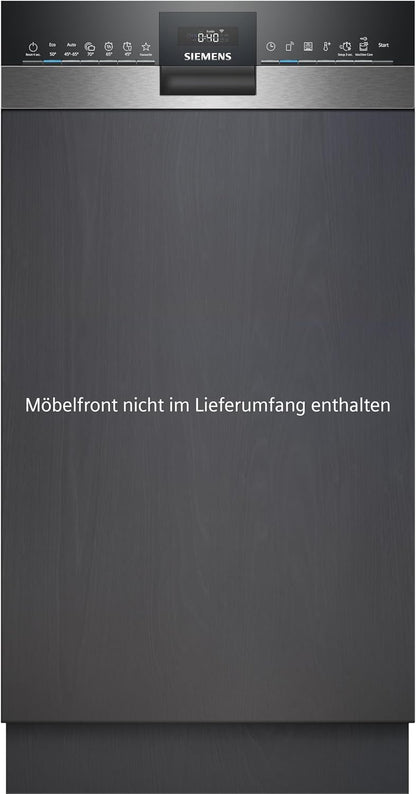 Siemens SR65YX08ME, iQ500 Smarter Geschirrspüler Vollintegriert, 45 cm breit, Besteckschublade, Zeolith, extra leise, aquaStop, automatische Türöffnung nach Programmende, varioSpeed, Innenbeleuchtung
