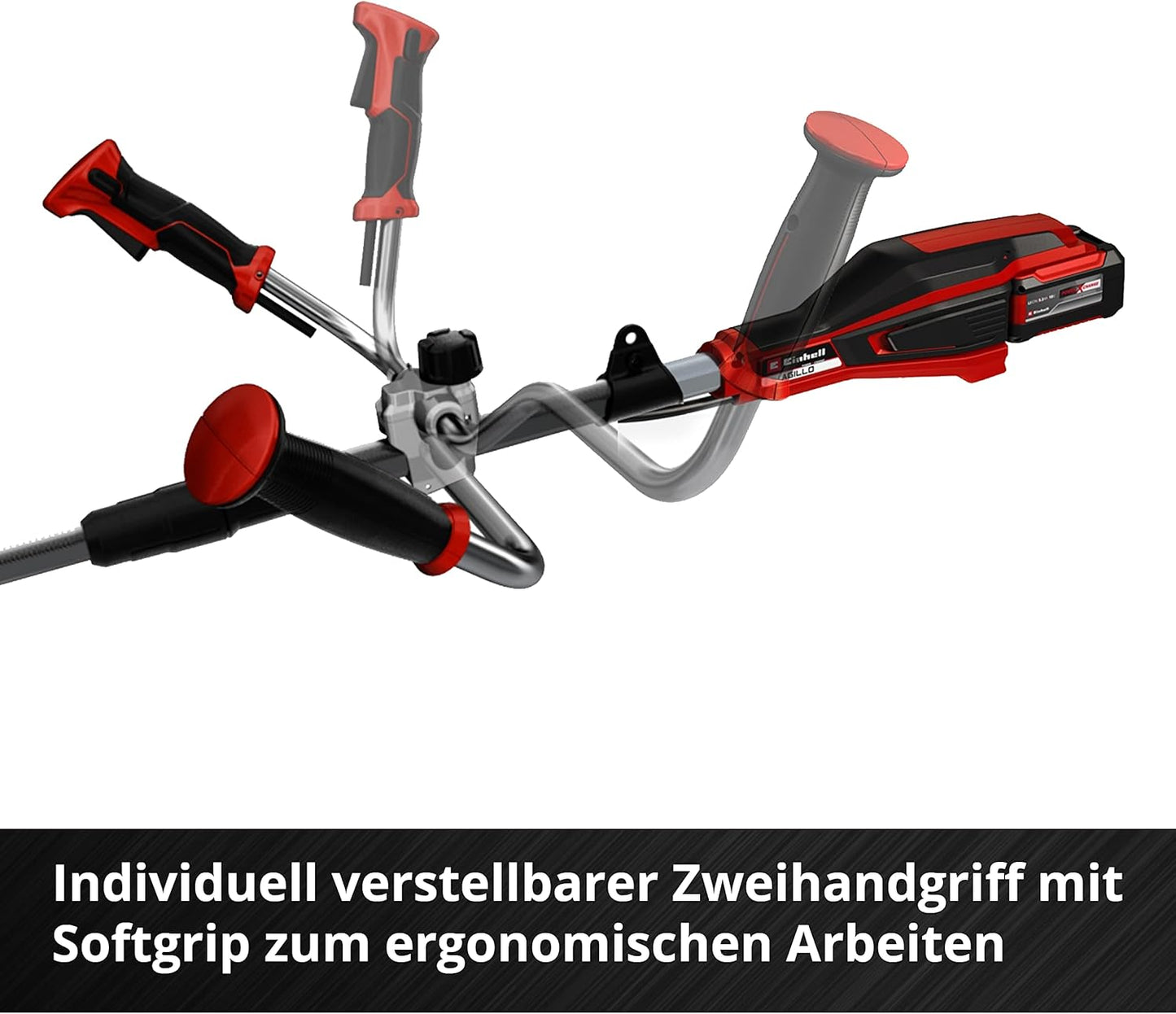 Einhell Akku-Sense AGILLO 18/200 Power X-Change (Lithium Ionen, 18V, 7.500 Umdrehungen/Min., Faden m. Tippautomatik/3-Zahn-Messer, Front-Motor, Bike-Handle, ohne Akku u. Ladegerät)