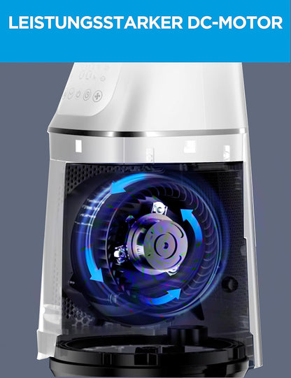 Midea MFP-120i (BL) 2 in 1 Turmventilator Leise 38dB Luftreiniger H13 True HEPA auf 47.6 ㎡ LED Display Fernbedienung Oszillation 12H Timer Kompatibel für Wireless Connection App Alexa Google