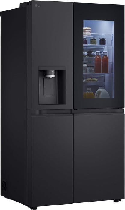 LG GSGV81PYLL Side by Side Kühlschrank, Klasse E, 635 L, Instaview, Kühlschrank mit Gefrierfach, Eis-, Crushed Ice- Wasserspender, Total NoFrost, Smart Inverter Kompressor, Wi-Fi