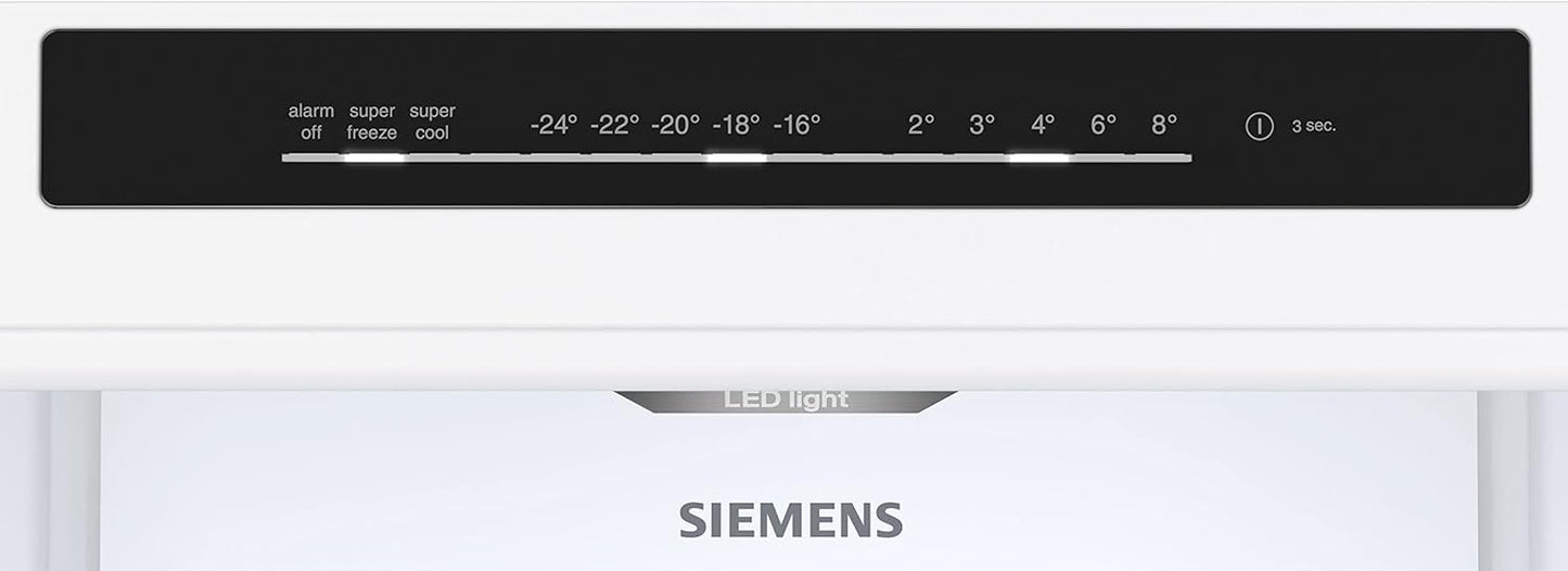 SIEMENS KG39EAICA iQ500 Kühl-Gefrier-Kombination, 201 x 60 cm, 249 L Kühlen + 94 L Gefrieren, LowFrost seltener abtauen, LED-Beleuchtung gleichmige Ausleuchtung, BigBox Platz für groes Gefriergut