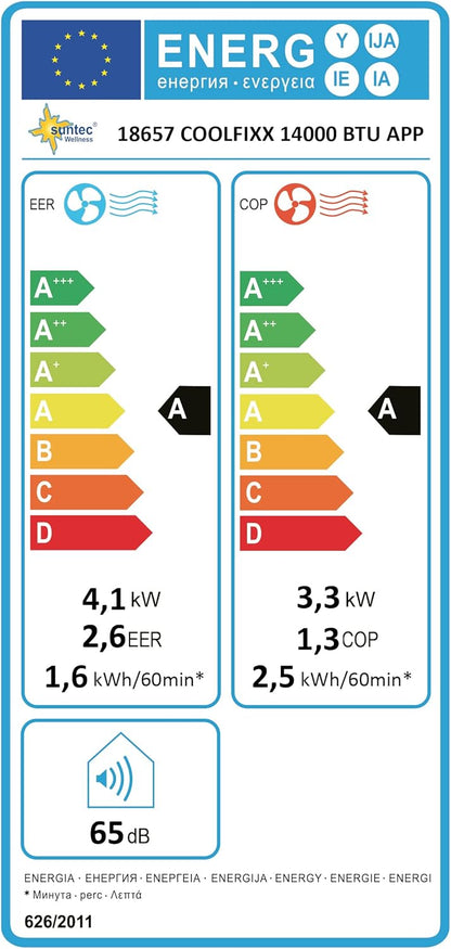 SUNTEC Mobiles Klimagerät Impuls 2.6 Eco R290 – Klimaanlage mobil und leise mit Abluftschlauch – Kühler & Entfeuchter für Räume bis 34 qm – Mobile Kühlung für Wohnung & Büro – 9.000 BTU | 2600 Watt