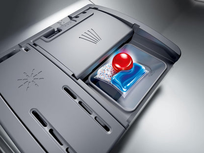 Bosch SPV2IKX10E Serie 2 Smarter Geschirrspüler vollintegriert, 45 cm breit, Besteckkorb, Extra Trocknen auf Knopfdruck, InfoLight roter Lichtpunkt am Boden, AquaStop Schutz gegen Wasserschäden, Weiß