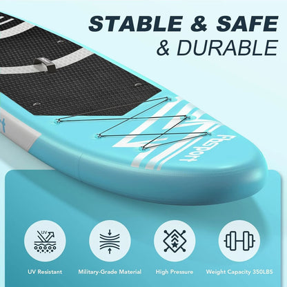 Premium-Stand-Up-Paddle-Board, Yoga-Board mit strapazierfähigem SUP-Zubehör und Tragetasche | Breiter Stand, Surf-Kontrolle, rutschfestes Deck, Leine, Paddel und Pumpe für Jugendliche und Erwachsene