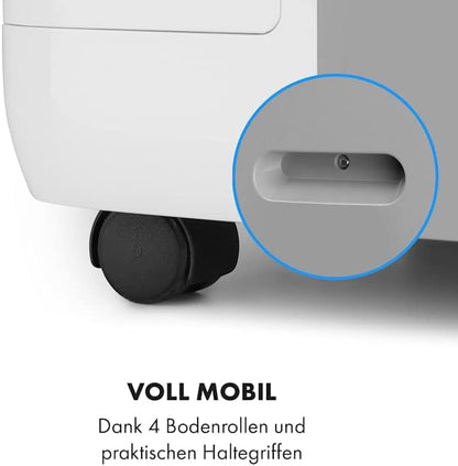 KLARSTEIN Grandbreeze Pro 14K – Mobiles Klimagerät, Luftentfeuchter, Ventilator, 3 Geschwindigkeiten, 14000 BTU/1,65 kW, Raum: 42 bis 68 m², Durchfluss: 460 m³/h, CEE A – Weiß Klimaanlage