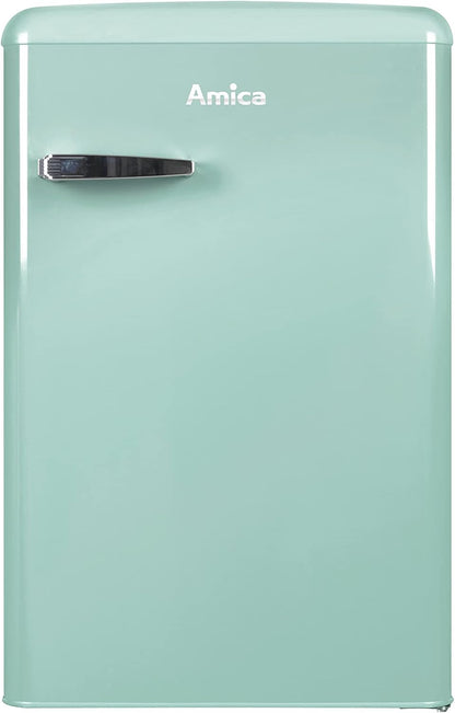 Amica KGC 15632 T Retro Kühl-/Gefrierkombination / Ice Blue (Türkis) / 144cm (H) x 55cm (B) x 62cm (T) / Retro-Design / Kühlschrank mit Gefrierfach