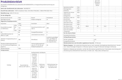Bauknecht GKN 272 A3+ Gefrierschrank / 309 L Gesamtnutzinhalt / NoFrost / EasyOpen Ventil / Innenbeleuchtung / Elektronische Steuerung mit innenliegendem Bedienfeld, Weiß