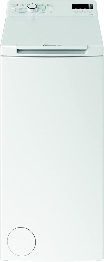 Bauknecht WMT Pro Eco 6ZB Toplader-Waschmaschine / 6 kg / 1200 UpM/Antiflecken-Programm/FreshFinish/ZEN Technology/Startzeitvorwahl/SoftOpening/Kurz 30'/ 15° Green& Clean