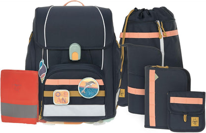 LÄSSIG 7-teiliges Schulranzen Set Kinder/School Set Boxy Unique Schwarz